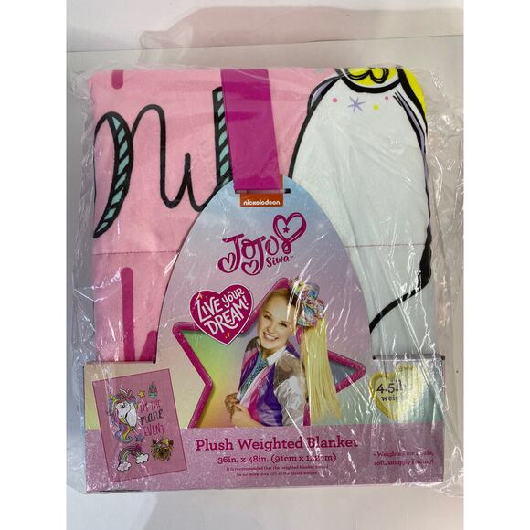 JoJo Siwa Plush Unicorn Weighted Blanket 36x48. I’m The Mane Event. 4.5lbs - Picture 4 of 7